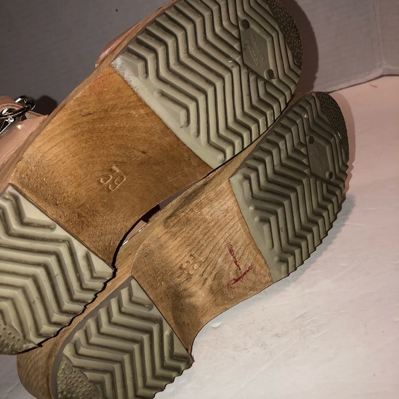 MIA x Free People Greta Anja Wooden Clogs Mules Shoes Sweden sz 39 - Picture 7 of 7